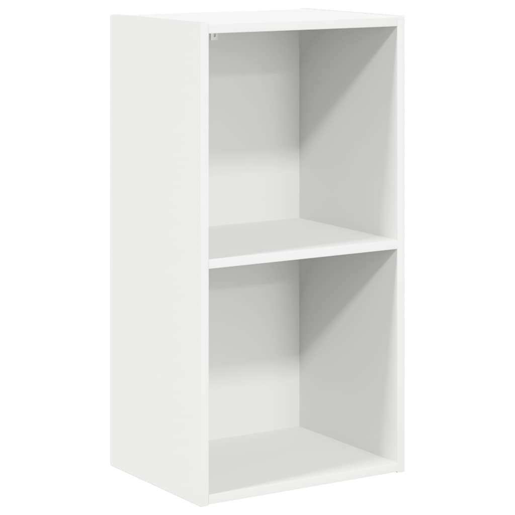 2-Tier Book Cabinet White 40x30x76.5 cm Engineered Wood
